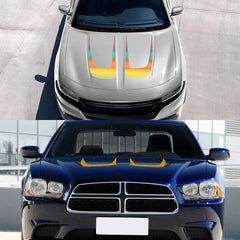 Hood Cover Engine Vinyl Film Sticker for Dodge Charger | 2-Piece Sport Style Decal
