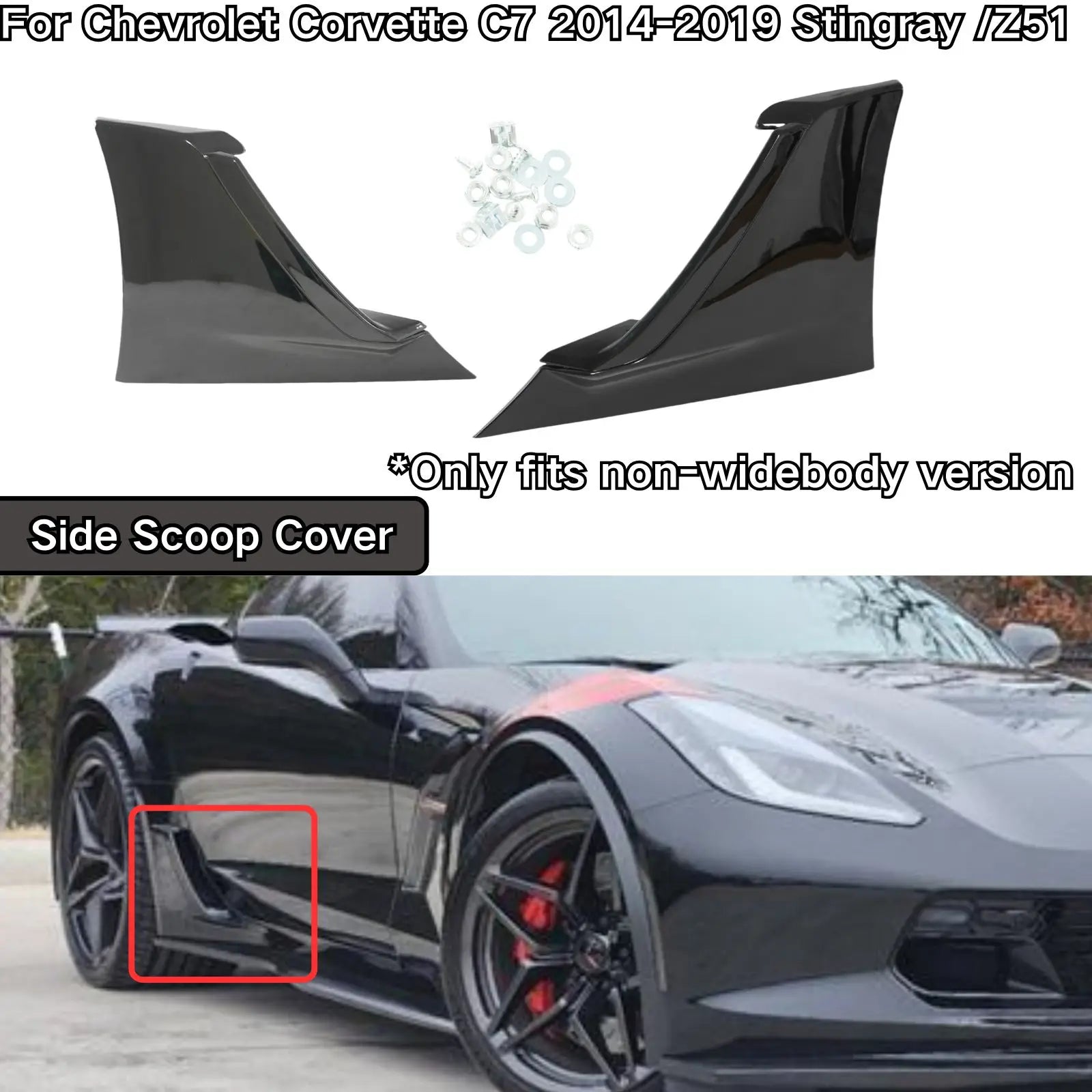 Side Vent Scoop Cover for Chevrolet Corvette C7 Stingray / Z51 (2014–2019) | ABS Body Kit