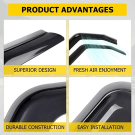 Side Window Deflectors Sun Visor Rain Guards for Ford F-150 / Trucks | 4-Piece Weather Shield