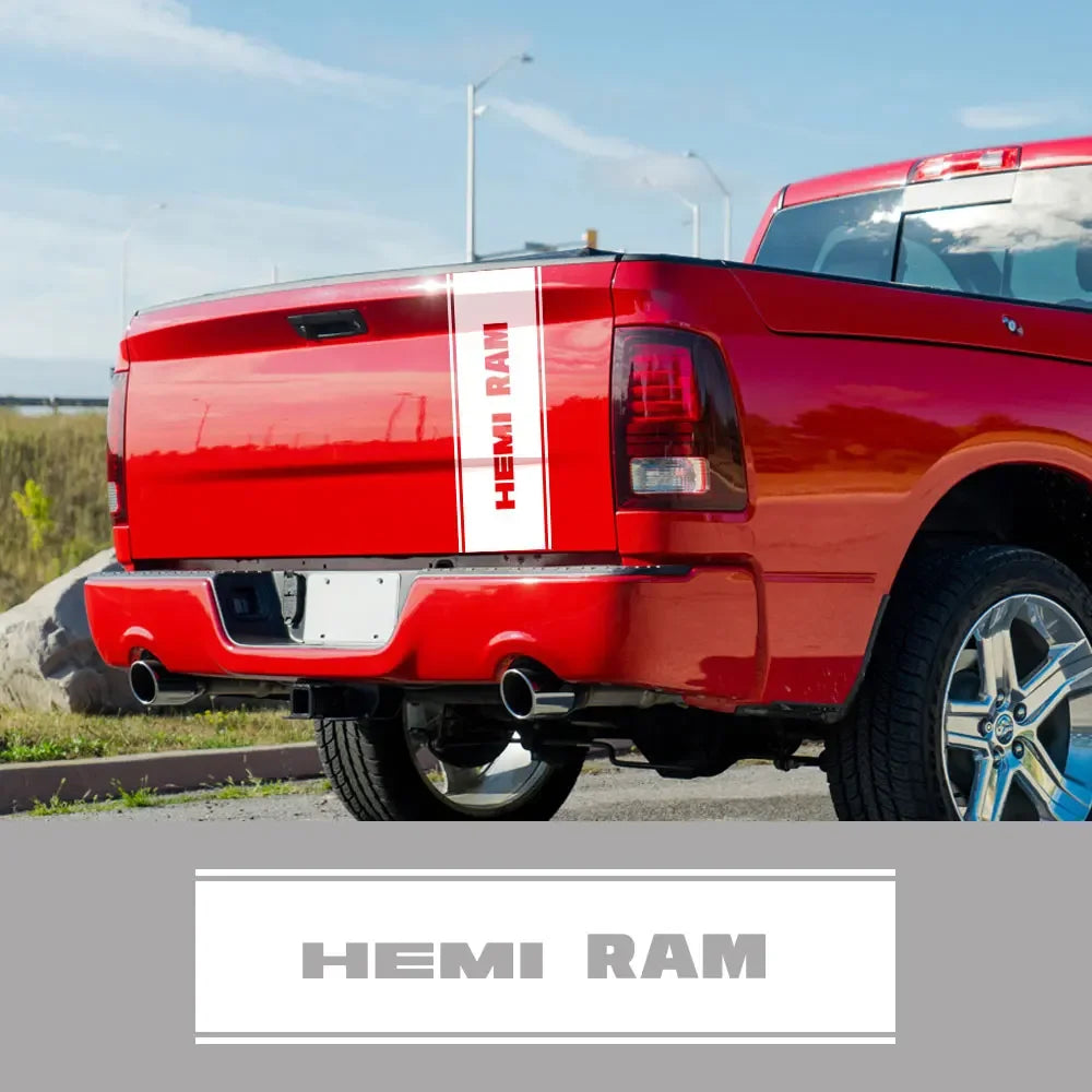 Rear Tailgate Custom Letter Decal for Dodge RAM 1500 / 2500 HEMI Rebel | 12-Color Vinyl Truck Sticker
