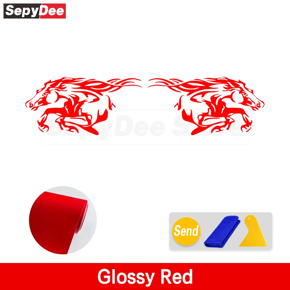 Running Horse Side & Rear Fender Decal | 2-Piece Vinyl for Mustang, Challenger, Porsche & Ford