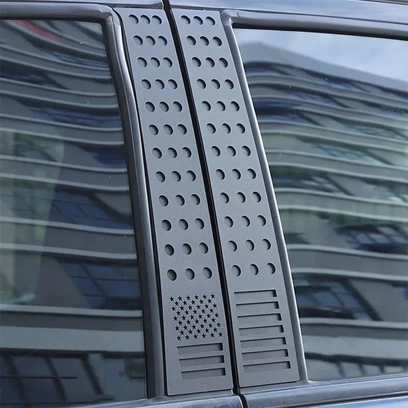 For Ford Ranger Wildtrak T7 T8 15-21 Aluminum Alloy Black Car Windows B-pillar Center Column Cover Trim Sticker Car Accessories