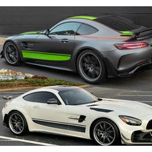 Load image into Gallery viewer, AMG Racing Hood Stripe &amp; Waistline Decal for Mercedes-Benz AMG GTR / GTS / C63 | Green Vinyl Graphics