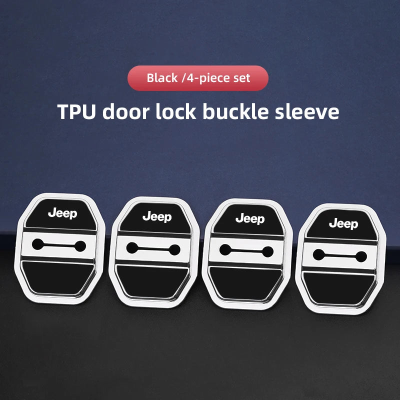 Silicone Door Lock Buckle Protection Cover for Jeep | 4-Piece Anti-Collision Elastic Guard