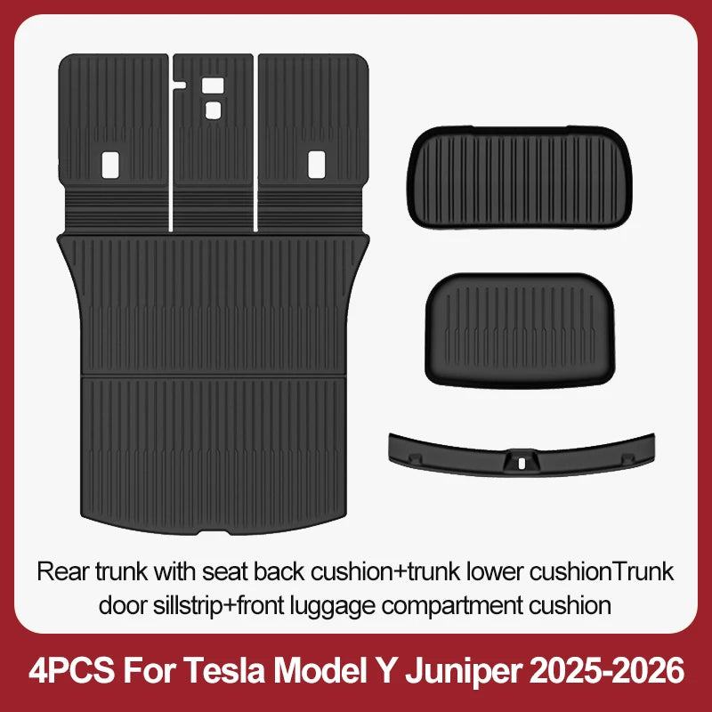 TPE Floor Mats & Luggage Mat for Tesla Model Y Juniper Premium / Performance (2025+) | All-Weather Set