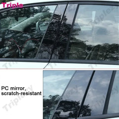 Chrome Carbon Black Car Door Window Center Middle Column BC Pillar Post Cover Mirror Effect Trim For Mercedes Benz ML Class W164