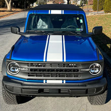 Load image into Gallery viewer, Matte Black Double Stripe Hood Scoop Decal for Ford Bronco (2021–2023) | Personalized Vinyl Overlay