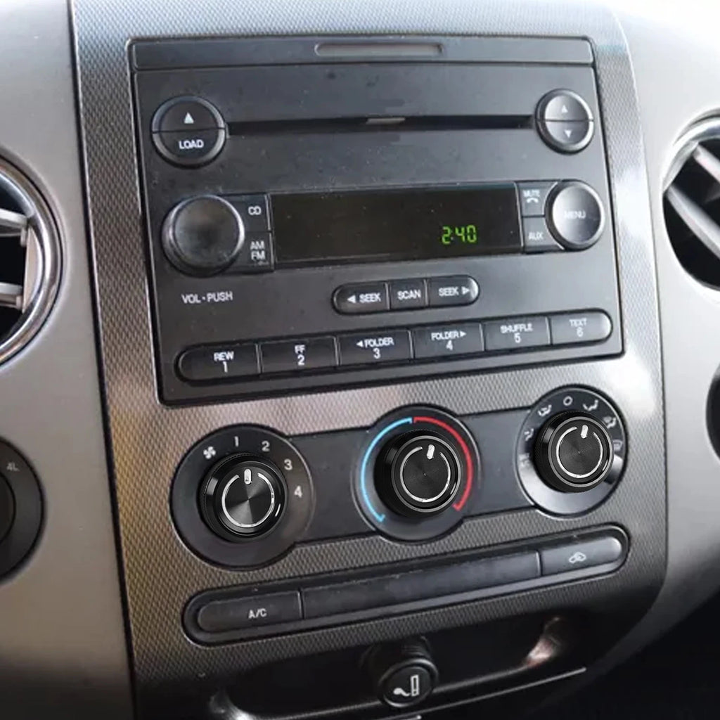 Aluminum Alloy A/C Temperature Control Knob Buttons for Ford (OEM 3F2Z-18519-AA) | 3-Piece