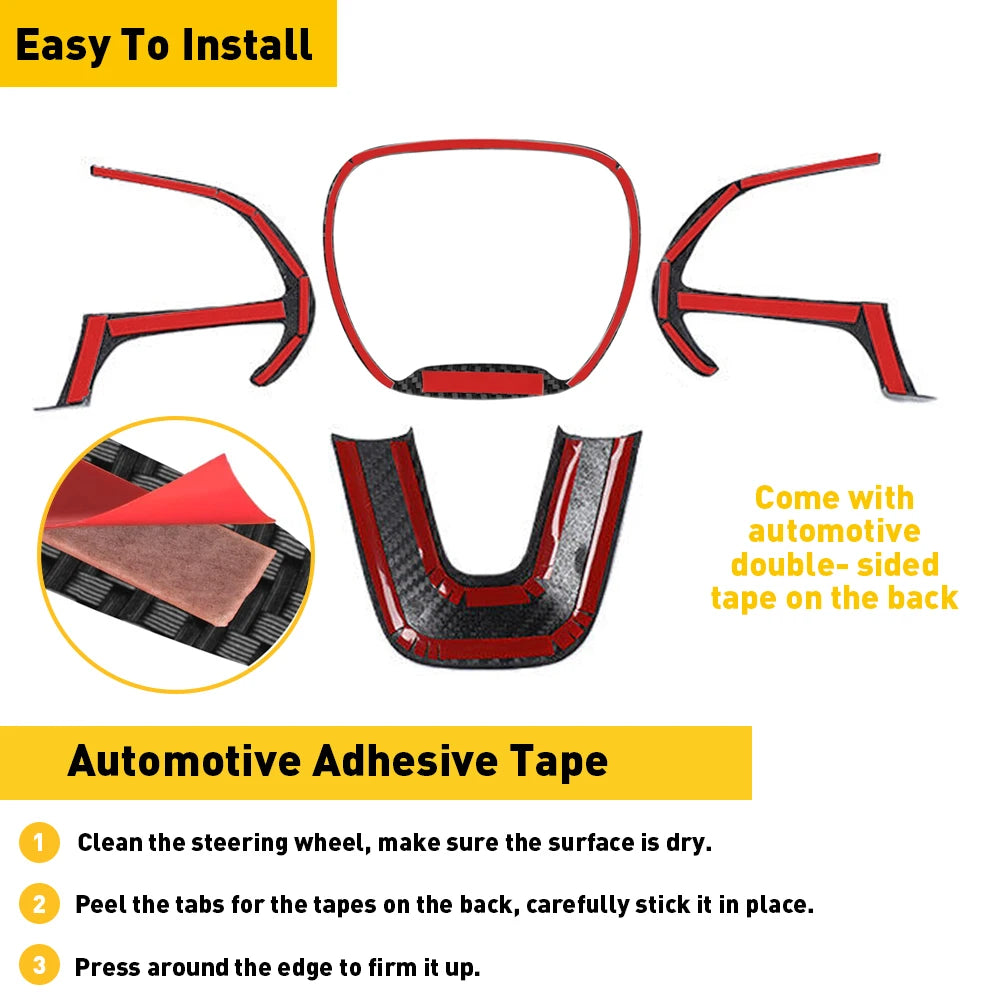 Steering Wheel Decoration Cover Trim Sticker for Dodge Challenger / Charger / Durango | OXILAM