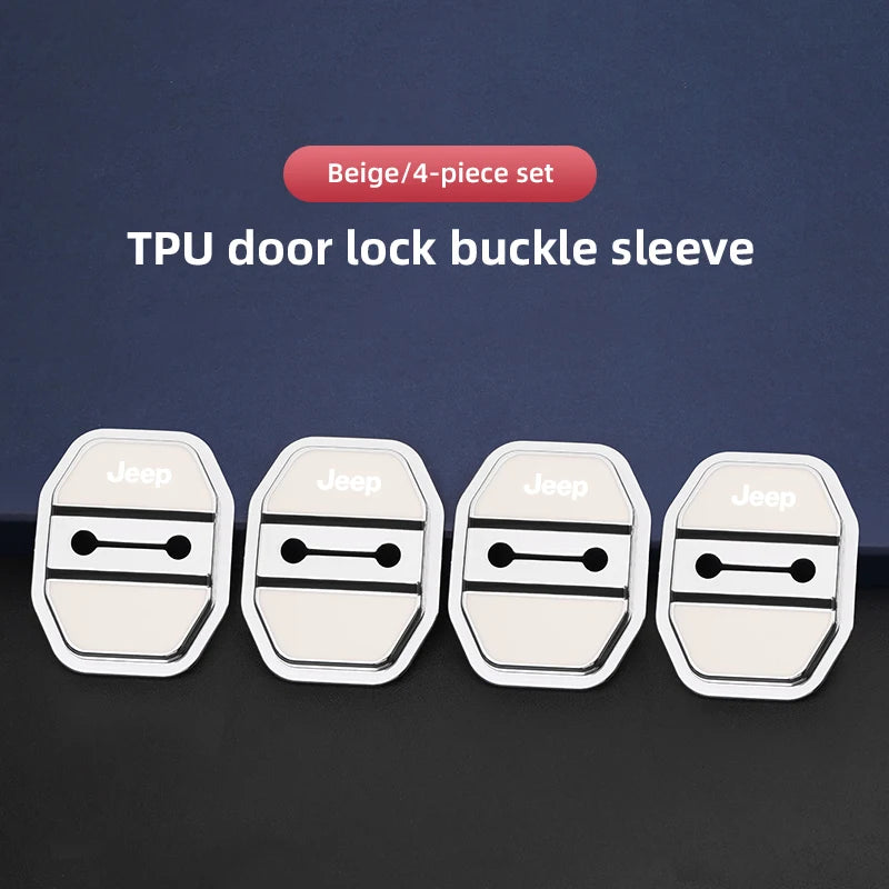 Silicone Door Lock Buckle Protection Cover for Jeep | 4-Piece Anti-Collision Elastic Guard