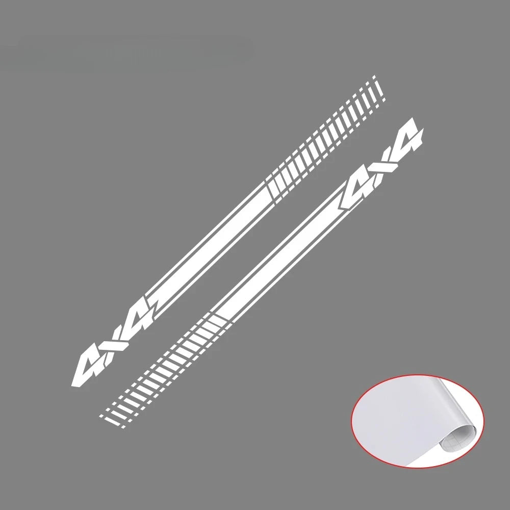 4x4 Off-Road Side Stripe Decal | 2-Piece Self-Adhesive Vinyl Sticker for Pickup Trucks & SUVs
