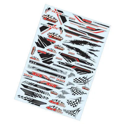 1/10 Scale Pre-Cut RC Body Shell Stickers – Drift, Touring, Truck, Monster, GT, Crawler Decals