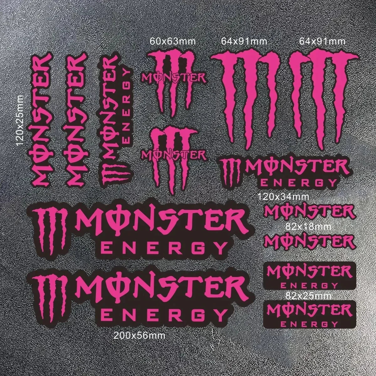 Monster Energy Motorcycle Side Strip Sticker - Reflective Vinyl Decals for Cars & Motorcycles