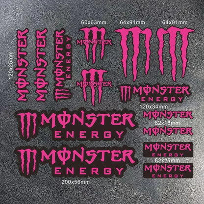 Monster Energy Motorcycle Side Strip Sticker - Reflective Vinyl Decals for Cars & Motorcycles