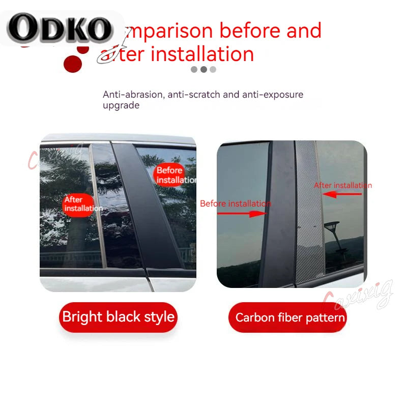 Pillar Posts for Honda City 2015 2016 2017 2018 2019 Door Window Trim Cover Kits Stickers Auto Styling Exterior Parts