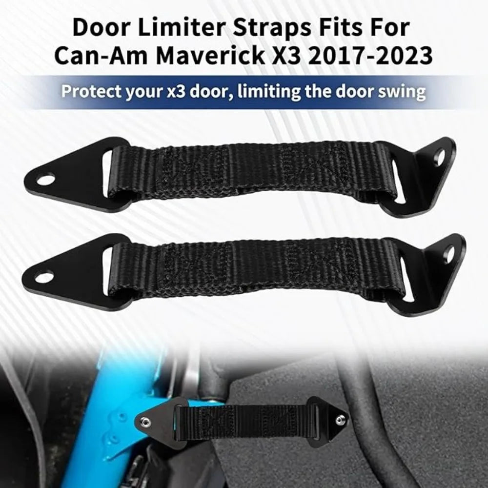 2PCS X3 Door Limiter Straps For Can-Am Maverick X3 2017-2023 Black Limit Straps Fixed/Adjustable length Accessories