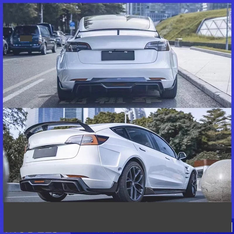 Full Carbon Fiber Body Kit for Tesla Model 3 (2019–2022) | Front Splitter, Eyebrow, Side Skirts & More