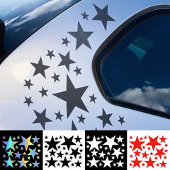 Star Pattern Car Decals | 24-Piece Waterproof Auto Tuning Vinyl Sticker Set for Bumper & Window