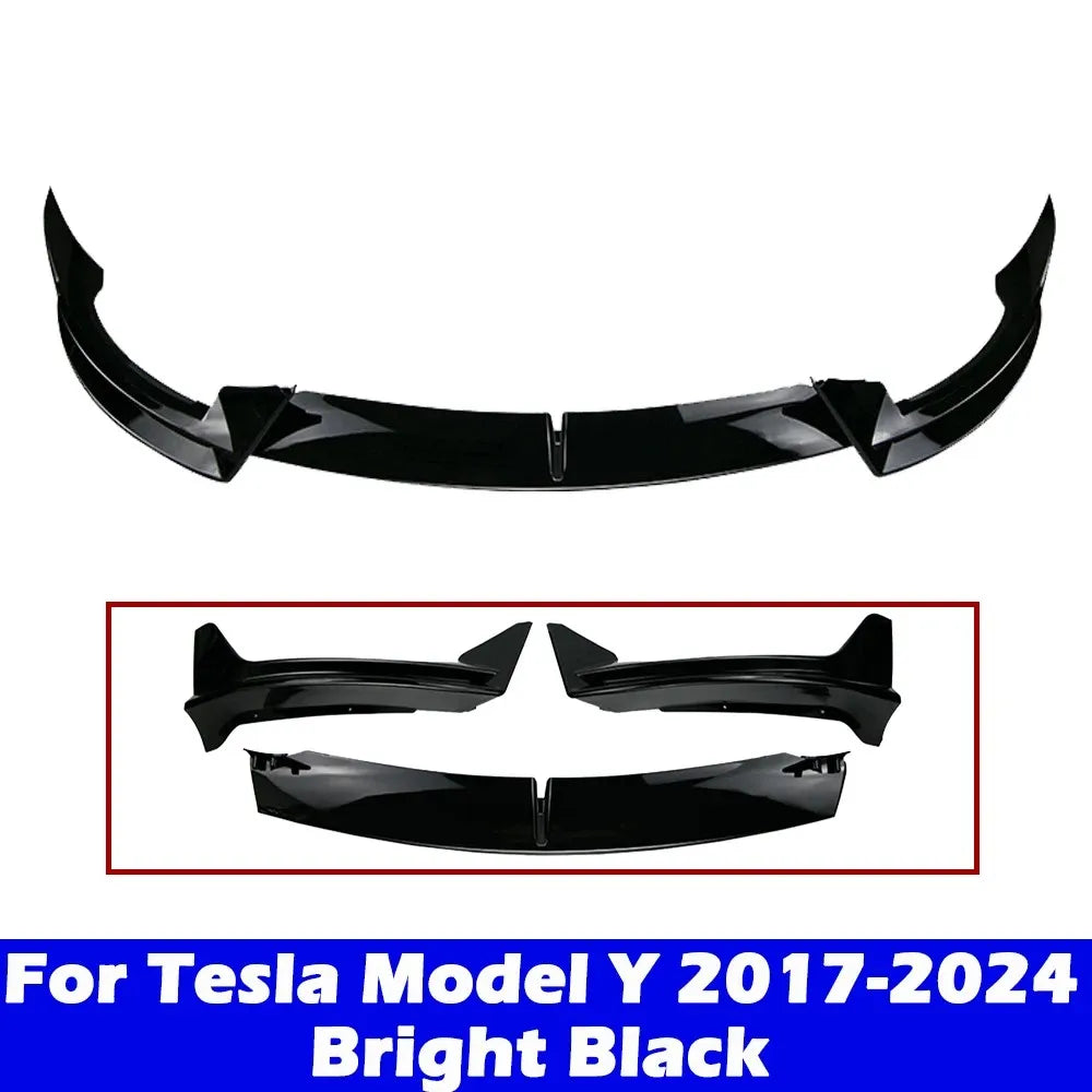 Front Bumper Front Lip Front Shovel kit Compatible for Tesla Model 3 2017-2023 & Model Y 2017-2024,Body Spoiler Splitter kit