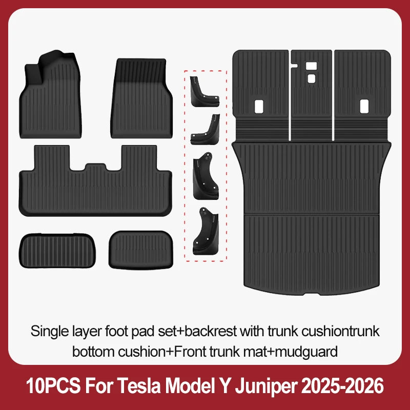 TPE Floor Mats & Luggage Mat for Tesla Model Y Juniper Premium / Performance (2025+) | All-Weather Set