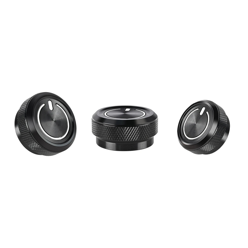 Aluminum Alloy A/C Temperature Control Knob Buttons for Ford (OEM 3F2Z-18519-AA) | 3-Piece