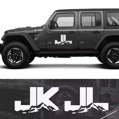 Mountain & Letter Blackout Decal Kit for Jeep Wrangler JK/JL (2007–2020) | Full Body Vinyl