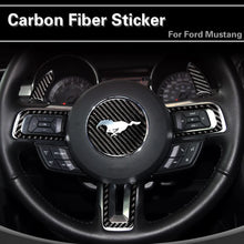 Load image into Gallery viewer, Carbon Fiber Steering Wheel Trim Sticker for Ford Mustang | 4-Piece Interior Set