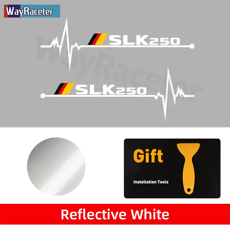 2-Piece Reflective Germany Flag Vinyl Decal Window Sticker for Mercedes-Benz SLC / S-Class | Wayraceter