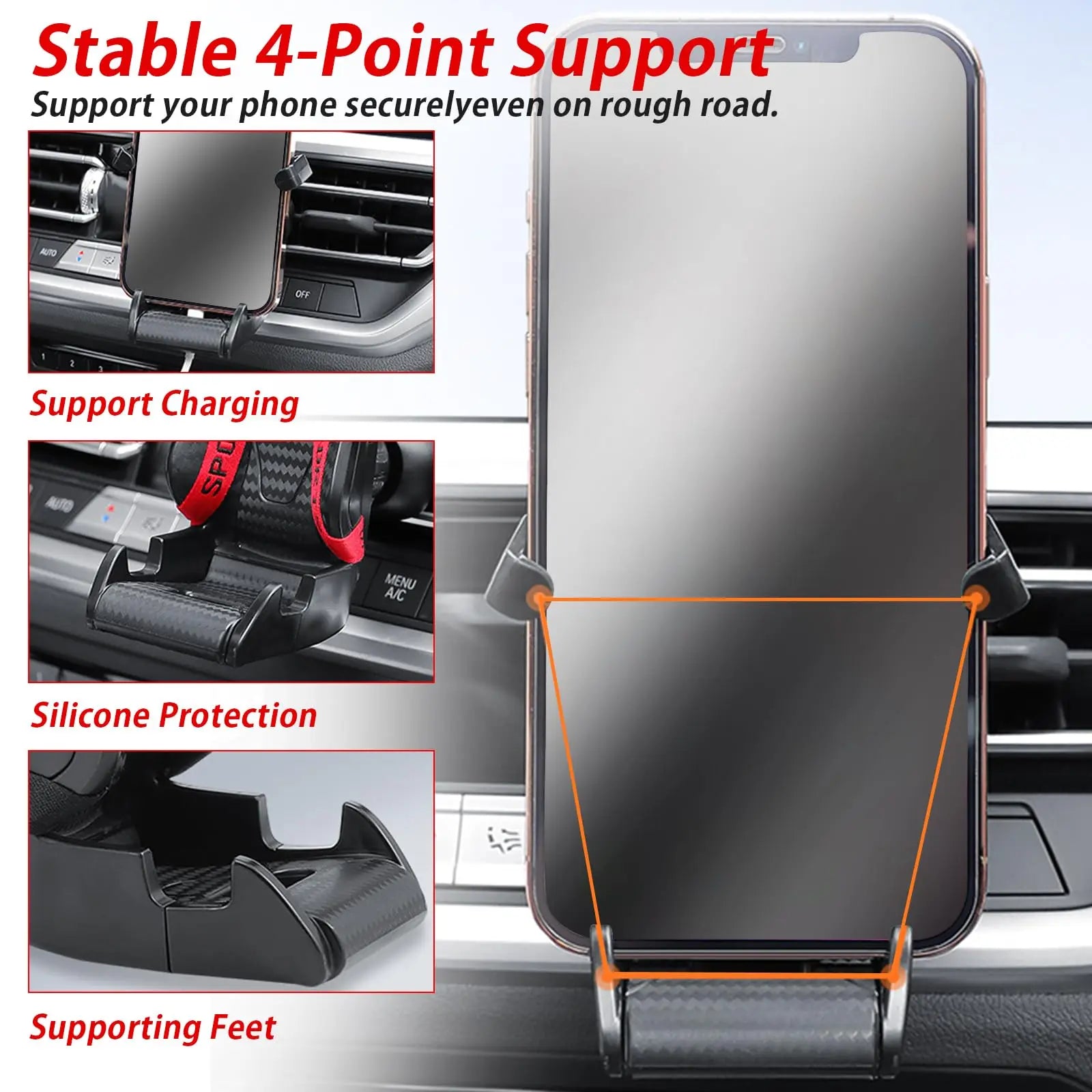 Carbon Fiber Racing Seat Car Phone Mount – Air Vent GPS Holder