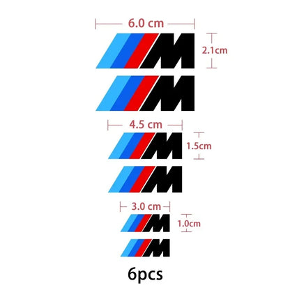 6PCS BMW M Performance Brake Caliper Decals – Heat-Resistant PVC Stickers