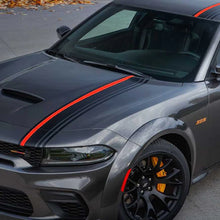 Load image into Gallery viewer, Dodge Challenger &amp; Charger Full Racing Stripe Decal Kit – Hood, Roof &amp; Tail Wrap | Demon-Style Sport Graphic | Style A or B