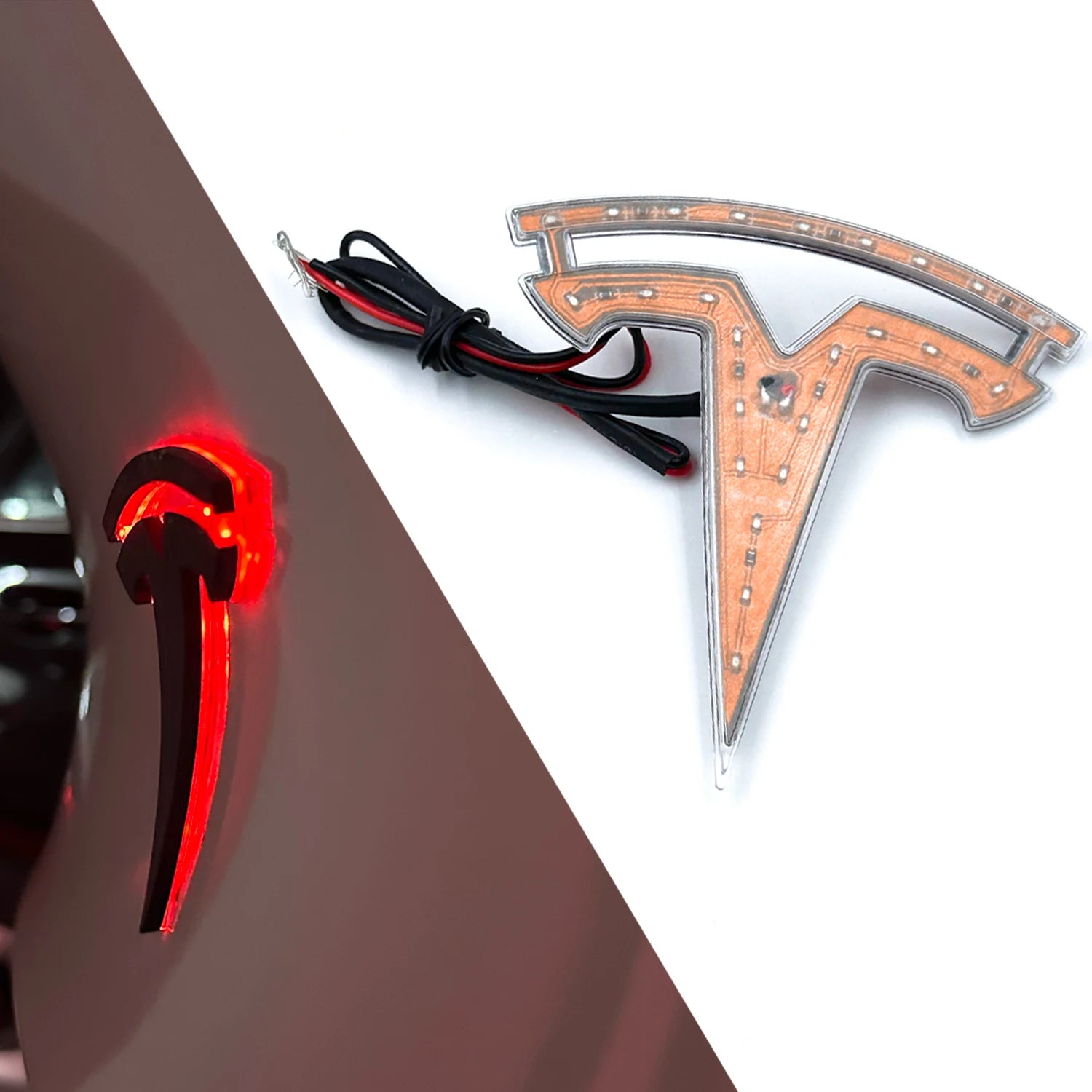 LED Trunk Emblem Ambient Light for Tesla Model 3/Y/X/S, Two Modes for Ambient Light or Brake Light