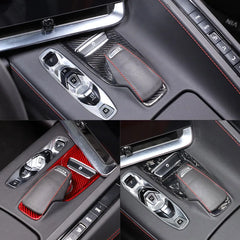 Real Carbon Fiber Cover For Chevrolet Corvette C8 2020 2021 2022 2023 Car Console Gear Shift Button Sticker Accessories