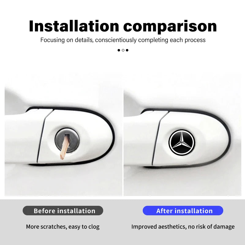Door Keyhole Lock Protector Anti-Blocking Decal for Mercedes-Benz | 8-Piece Sticker Set