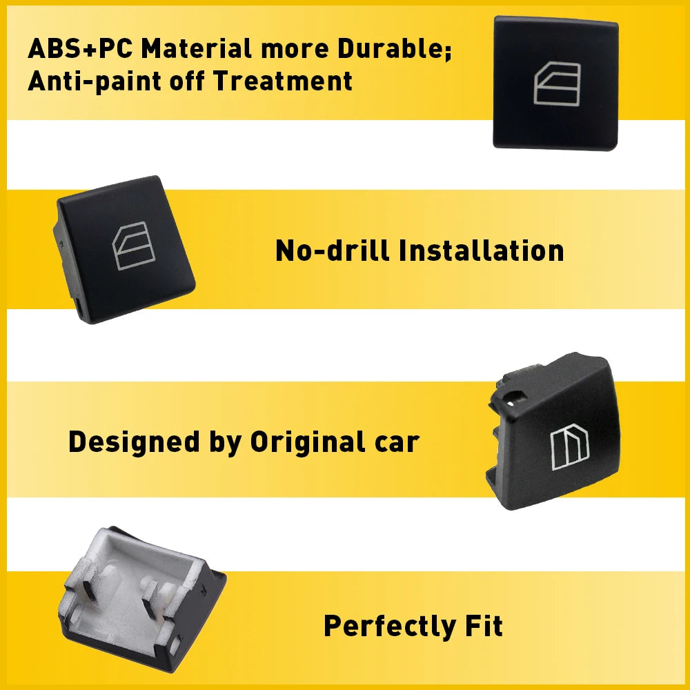 Window Switch Button Cover for Mercedes W212/W204/W463 | 4pc Cap
