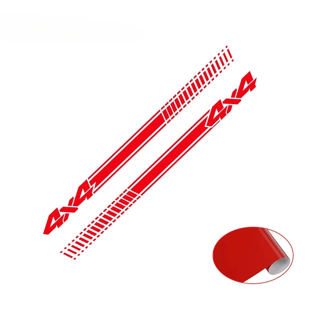 4x4 Off-Road Side Stripe Decal | 2-Piece Self-Adhesive Vinyl Sticker for Pickup Trucks & SUVs