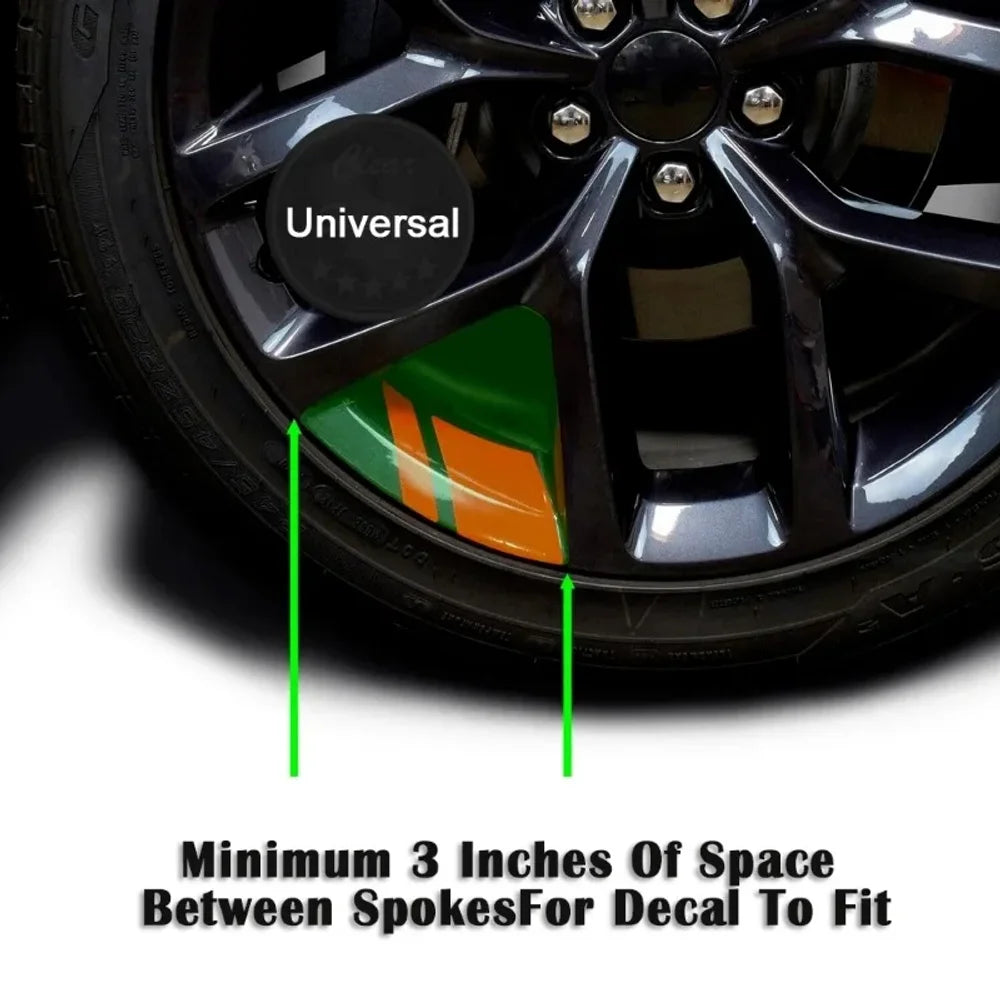 Reflective Wheel Hub Decal Set (6 Pcs) – Rim Cover Sticker | Dodge, Chrysler & Jeep | Red, Yellow, Black