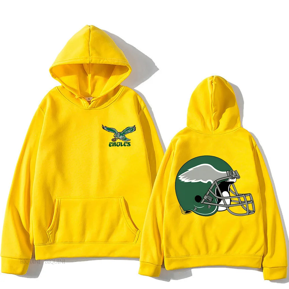 Philadelphia Eagles Hooded Sweatshirt | Autumn/Winter Fleece Vintage Pullover