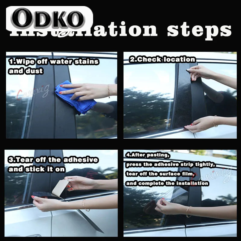 6Pcs Car Pillar Posts Door Window Trim Cover for Mercedes ML-Class W164 2006 2007 2008 2009 2010 2011 BC Column Sticker