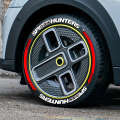 3D Tire & Rim Wall Blade Stickers | White/Red/Yellow OLPAY Tyre Decal
