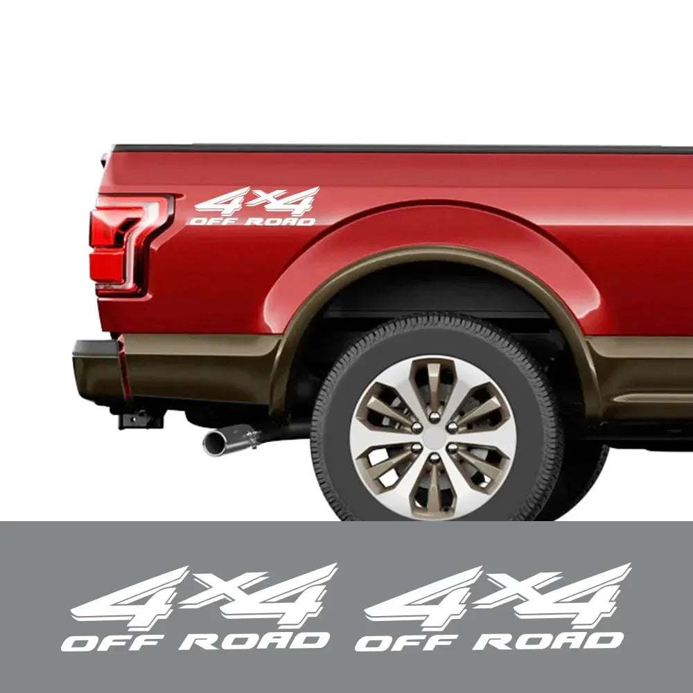 4x4 Off-Road Rear Trunk Side Decals for Ford F-Series F150, F250, F350 – Pickup Truck Vinyl Body Stickers