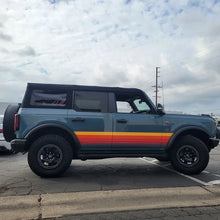 Load image into Gallery viewer, Retro Sunset Hood &amp; Waistline Stripe Decal for Ford Bronco (2021–2023) | Custom Vinyl Wrap Graphics