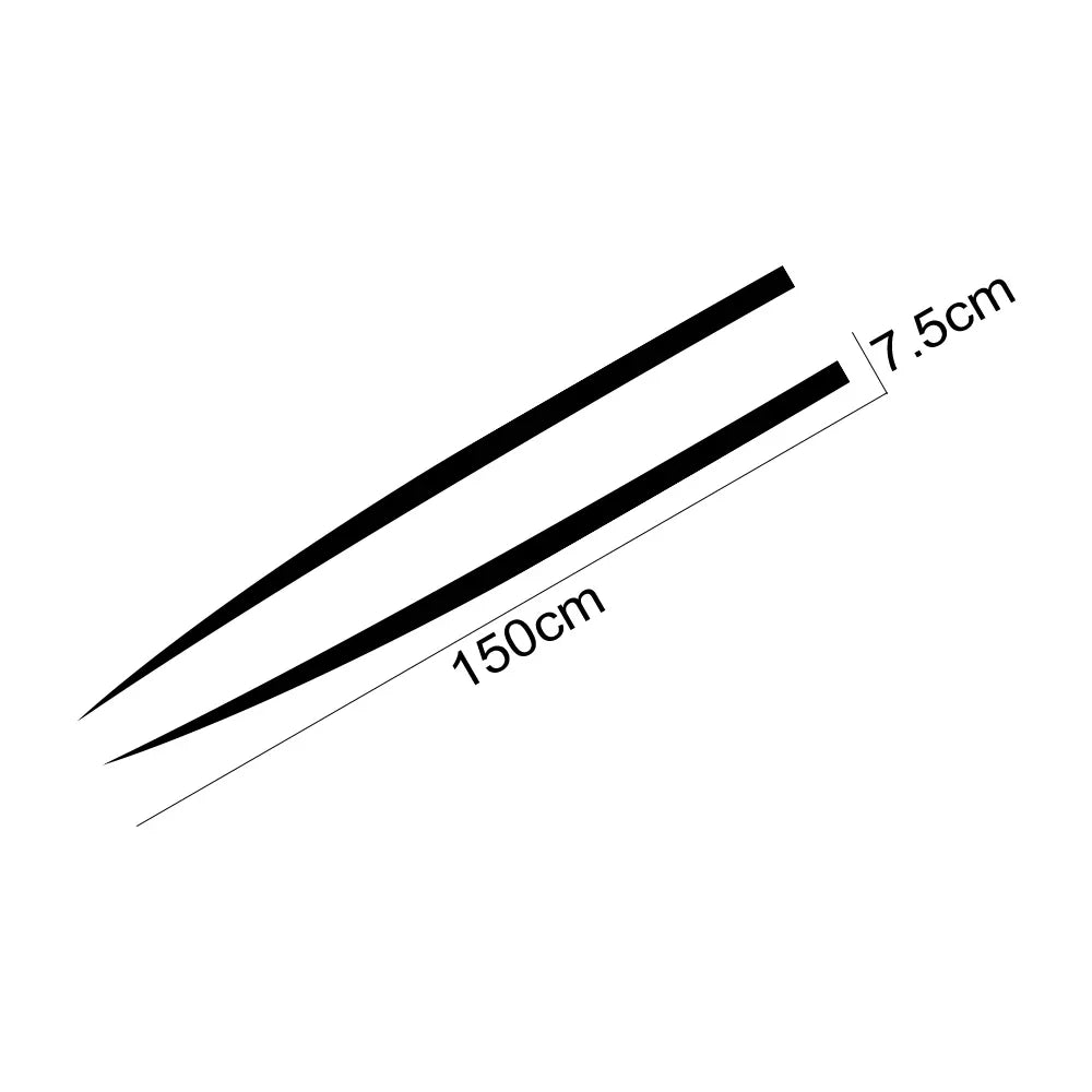 Long Hood Stripe Decal | 2-Piece 45.3" PVC Vinyl for Cars & Automobiles