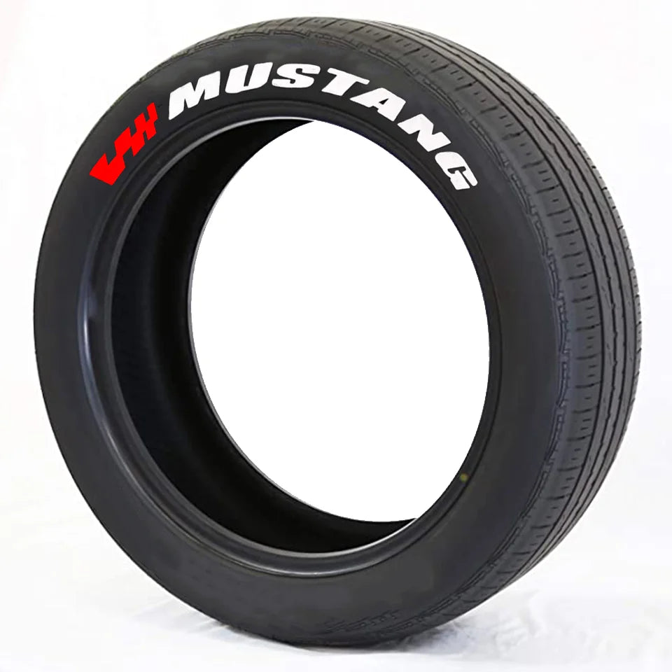 Mustang Tire Lettering Sticker | 3D Waterproof Separated Letter Sidewall Decal