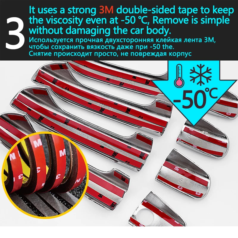 Chrome Smart Door Handle Cover for Ford F-150 (2015–2020) | Exterior Decoration Protective Film