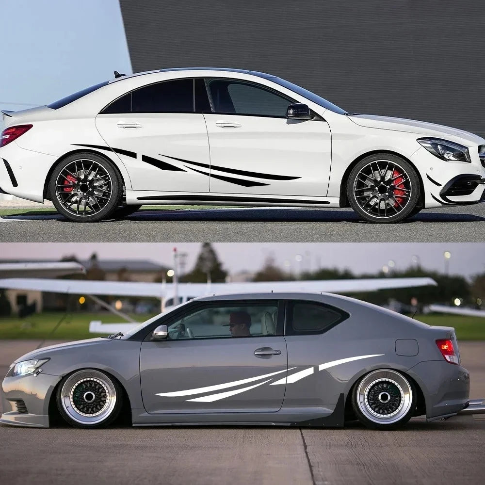 Door Side Skirt Stripe Decal | 2-Piece Self-Adhesive Color Change Vinyl Sticker for Cars & Trucks