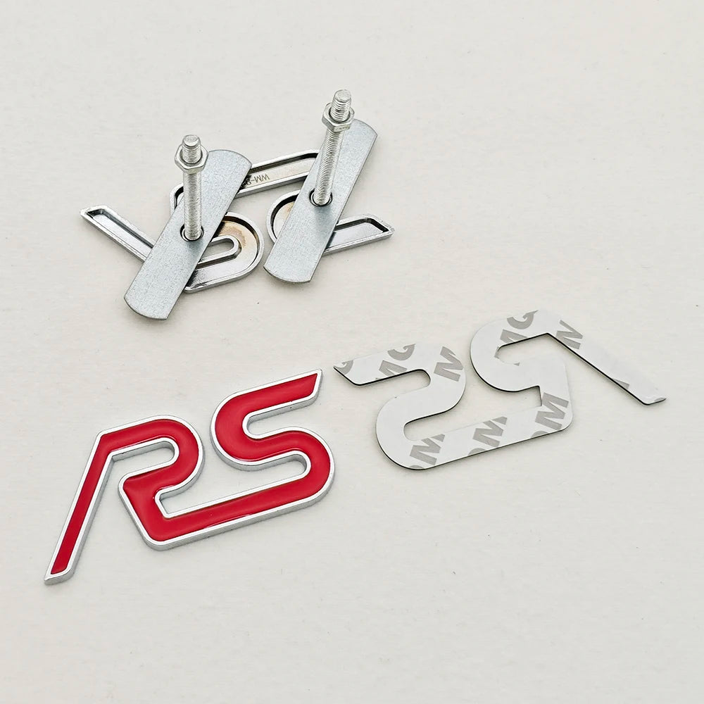 3D Metal RS Logo Badge | Grille, Fender & Trunk Sticker for Ford Fiesta / Focus RS