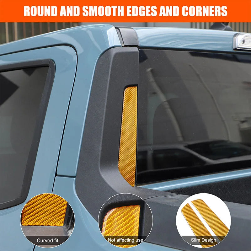 Soft Carbon Fiber Rear Trunk Window Spoiler & Pillar Strip for Ford Maverick (2022–2025) | ISO9001