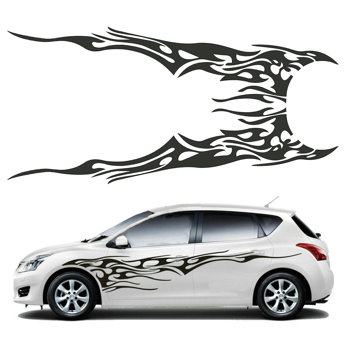 Flame Vinyl Car Sticker - Waterproof PVC Side Body Graphic Decal (12