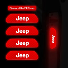Cargar imagen en el visor de la galería, Door Reflective Safety Warning Stickers for Jeep Wrangler / Rubicon | 4-Piece JEEP Mark